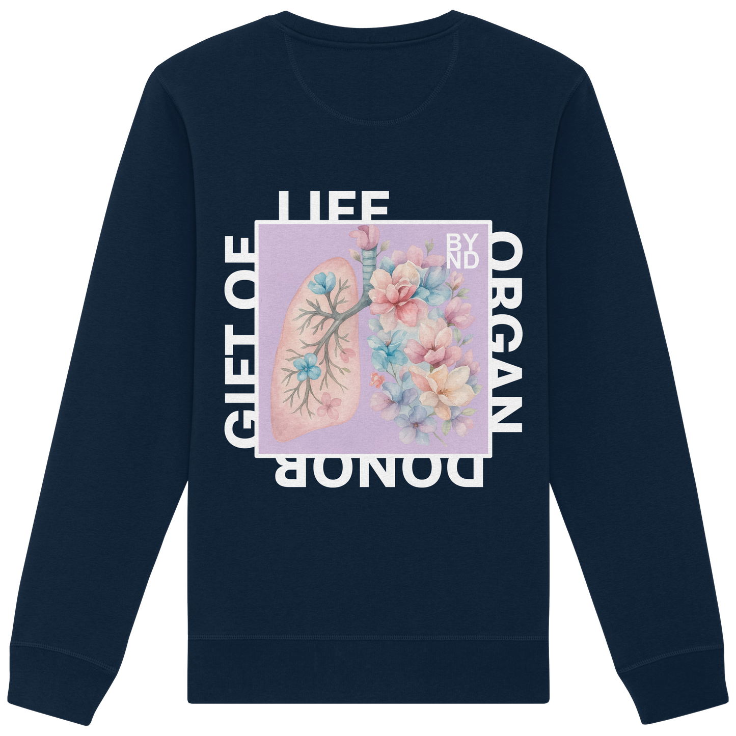 Life Beyond Unisex Sweatshirt mit Rundausschnitt  – Full Print auf dem Rücken
